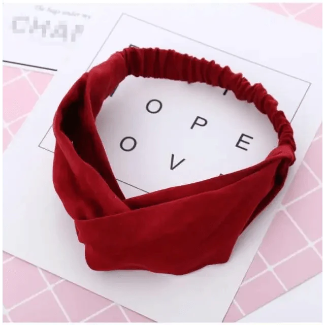 Luxury Women's Headband Vintage Cross Knot Elastic Hair Bands Soft Solid Hairband Girls Hair Accessories Floral Turban Bandanas Head Wrap