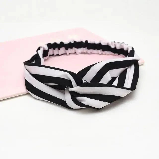 Luxury Women's Headband Vintage Cross Knot Elastic Hair Bands Soft Solid Hairband Girls Hair Accessories Floral Turban Bandanas Head Wrap