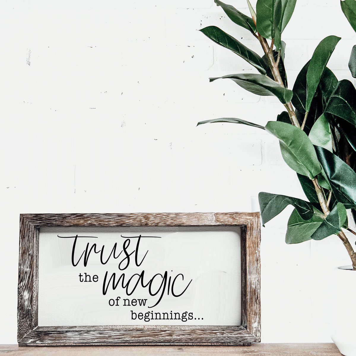 Panneau inspirant rustique en bois « La magie des nouveaux départs » Cadeau de décoration d'intérieur
