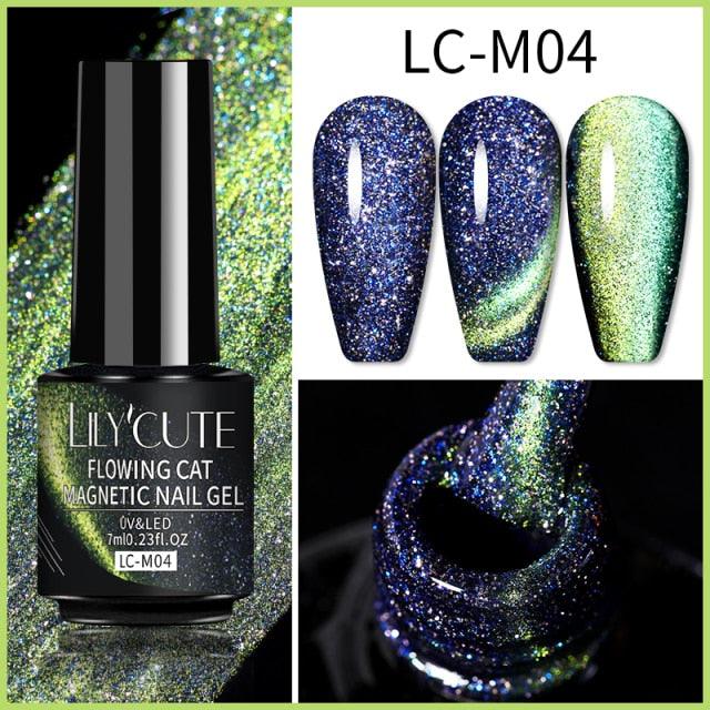 Magnetic 9D Cat Eye Gel Nail Polish Set UV LED Popular Chameleon Multi Color Salon Designs For Womens