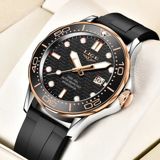 Black Multifunctional Sport Men Watches Luxury Quartz Watches Fashion Chronograph Stylish Elegant Comfortable Watch For Men