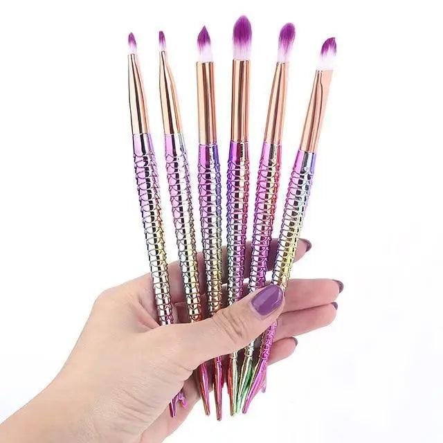 Makeup Brushes Kit Natural Tool Pencil Cosmetics Foundation Artist Mermaid Highlighter Face Set Of Bronzer Eyeshadow Lip