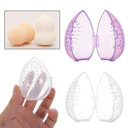 Makeup Sponge Case Capsule Shaped Box Container Makeup Drying Holder Easy Sponge Display Storage Cosmetic Puff Holder Egg Shape Box