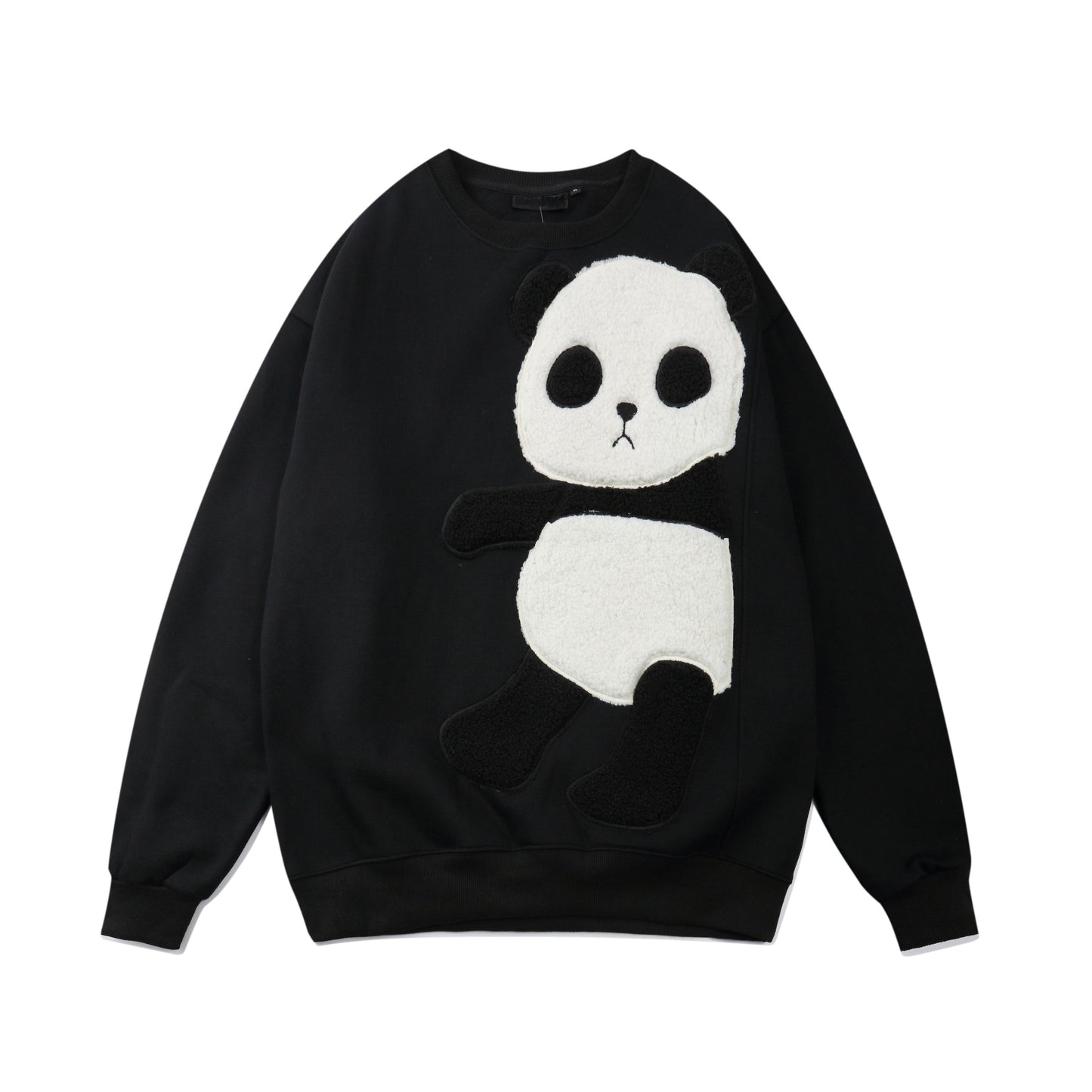 MAR1081 Sweat col rond motif panda pelucheux