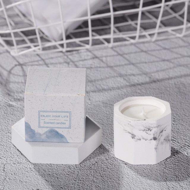 Marbled Plaster Scented Soy Candles Candlestick Aromatherapy For Party Gifts Marbled Plaster Scented Soy Candles Candlestick Aromatherapy Stress Relief Candles For Birthday Wedding Decoration Christmas Handmade