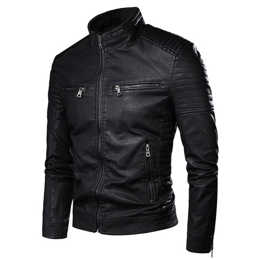 Men Autumn New Casual Vintage PU Leather Jacket Men's Motorcycle Luxury Leather Jacket Men’s Black Jacket For Ridding Motor Bike Outdoor Elegant Jacket For Men Winter Classic Brown Jackets