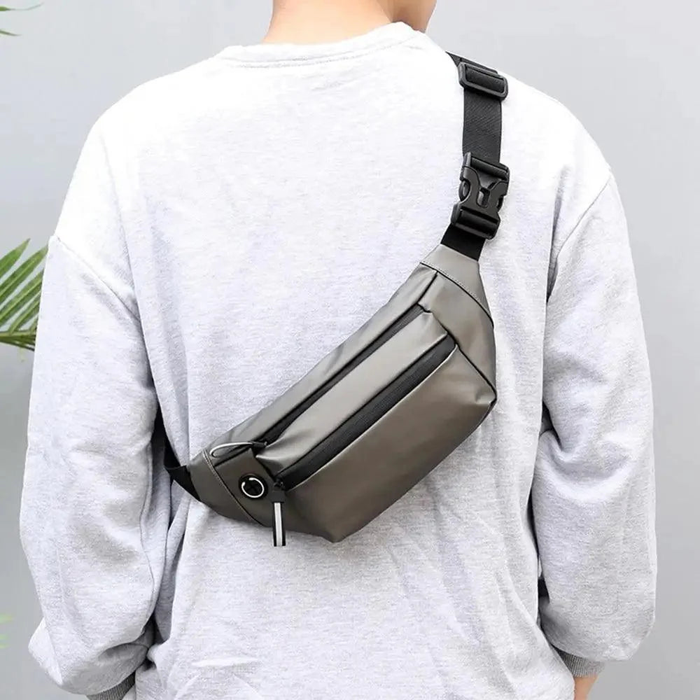 Sac banane homme bleu imperméable, sac de poitrine tendance, nouveau design, haute qualité, pour sports de plein air, sac à bandoulière de voyage pour hommes