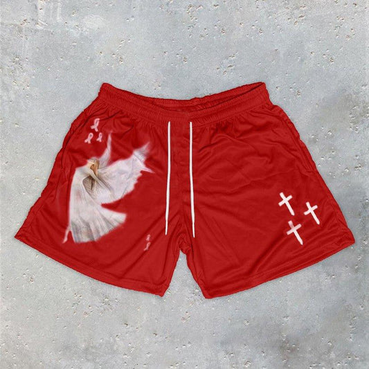Men's Beach Short Trunks Summer Casual Shorts Gym Sport Quick Dry Mesh Shorts Running Basketball Shorts For Male Mesh Breathable Pants with Elastic Waist Drawstring and Pockets
