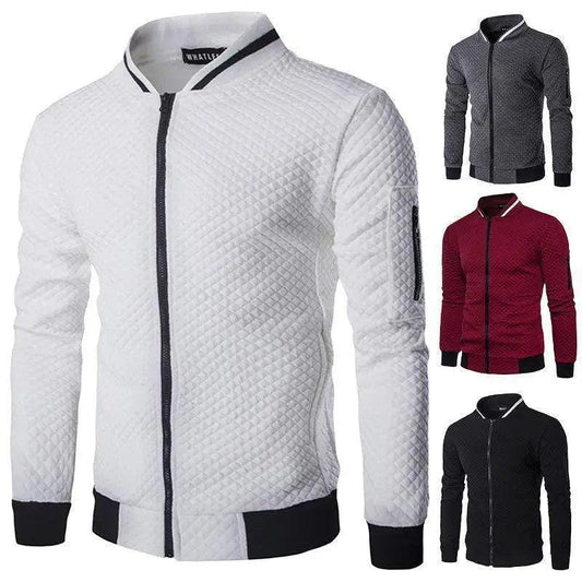 Herrenjacke Freizeit Sportbekleidung Jogging Laufen Fitness Jacke für Herren Einfarbige Warme Bomberjacke Einzigartiges Design Sportjacke Klassische Übergangsjacke für Herren