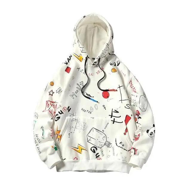 Mens Casual Hoodie Sweatshirt Vintage Yellow Painted Style Hip Hop Creativity Streetwear Men Hooded Sweatshirt Streetwear Loose Hoodies Letter Printing Hoody