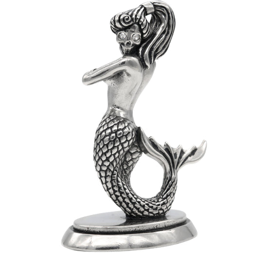 Statue de Sirène Crâne Figurine Gothique en Résine Décoration Maison