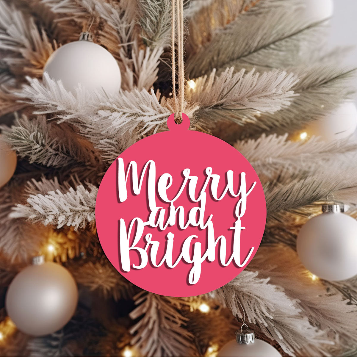 Imperfect Merry Bright 3D Handcrafted Wooden Christmas Ornament Set Limited Edition Tree Hanging Decor