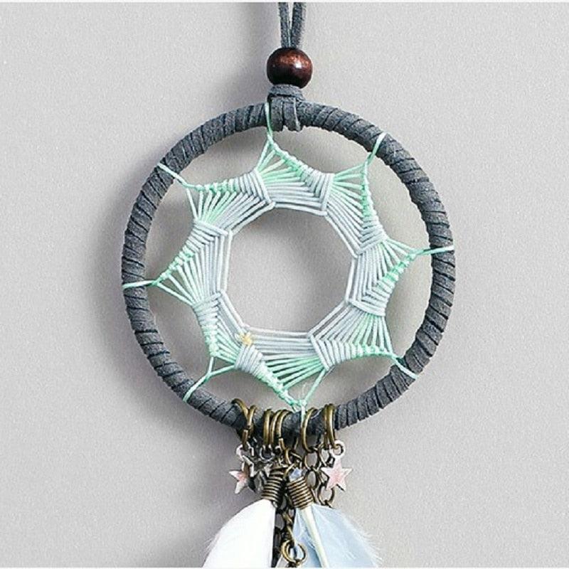 Mini 38cm Dream Catchers Hanging Room Decoration Indian Style Feathers Pendants Bag Key Chains Wind Chimes  Wall Decor Native American Handmade For Bedroom Car & Wall Hanging Decoration Ornaments Dream Catchers For Girls Boys Room