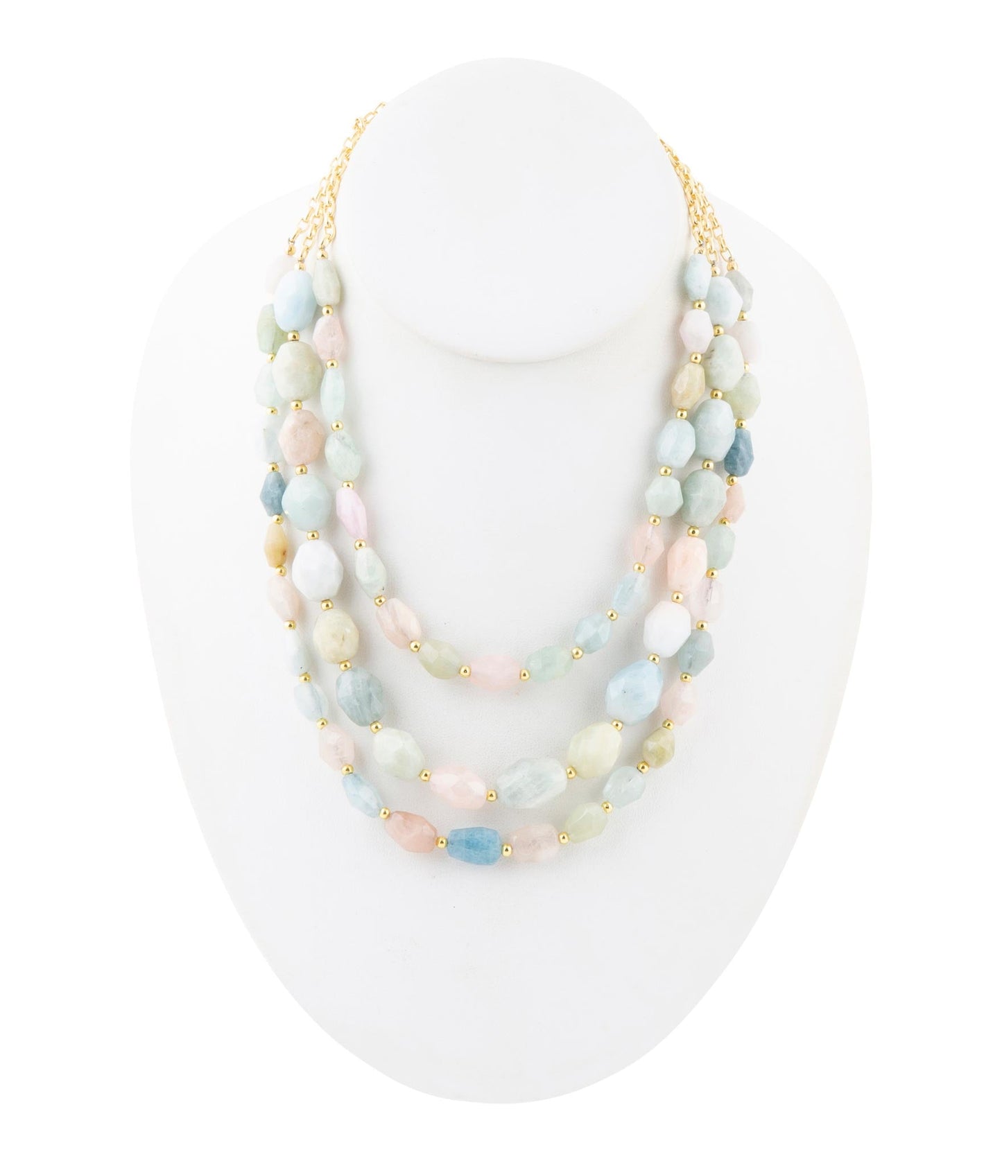 Collier ras du cou multi-tourmalines pastel Morganite
