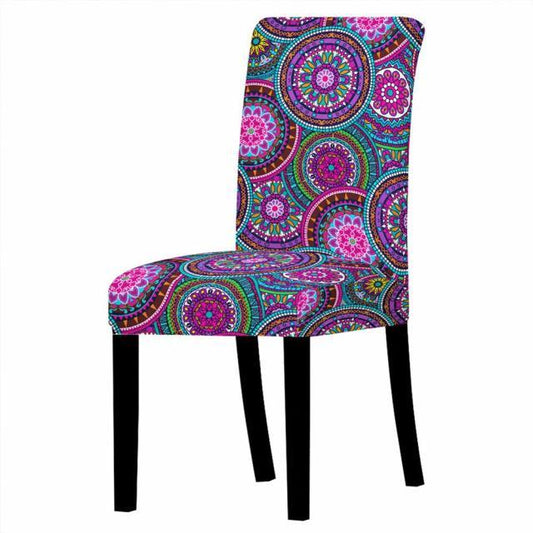 Modern Colorful Indian Style Chair Cover for Dining Chairs Room Mandala Print Cushion Cover High Back for Living Room Home Decoration Stretch Removable Washable Dining Room Chair Protector Slipcovers