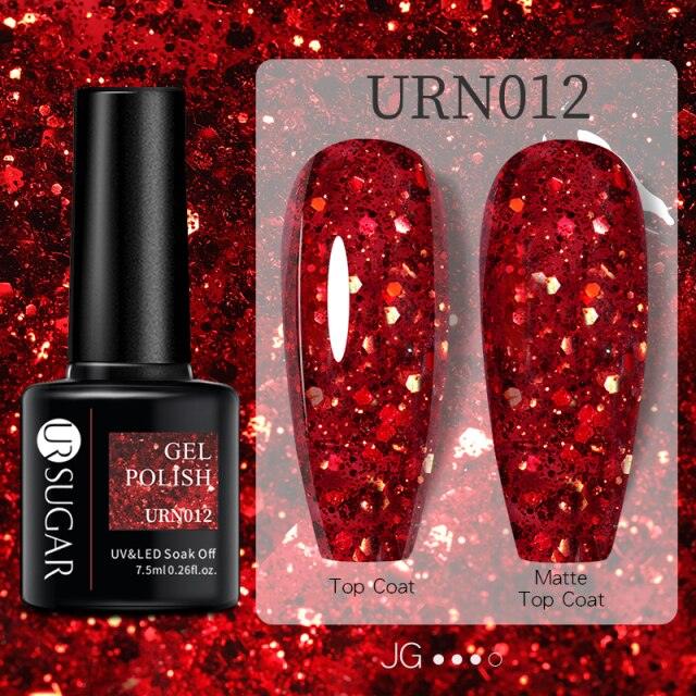 Modern Luxury Autumn Winter Womens Gel Polish Glossy Matte Diamond Effect Long Lasting Nail Art Sequins Design