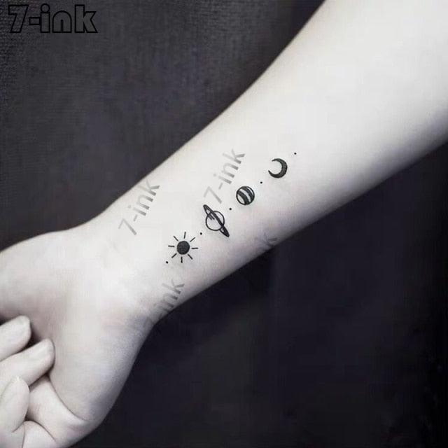 Modern Small Tattoo Sun Moon Heart Waterproof Temporary Tattoos High Quality Design For Womens