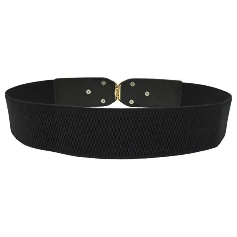 Modern Wide Fabric Strap Silver Metal Buckle Belts For Women Trendy Fashion Stretchable Classic Belts