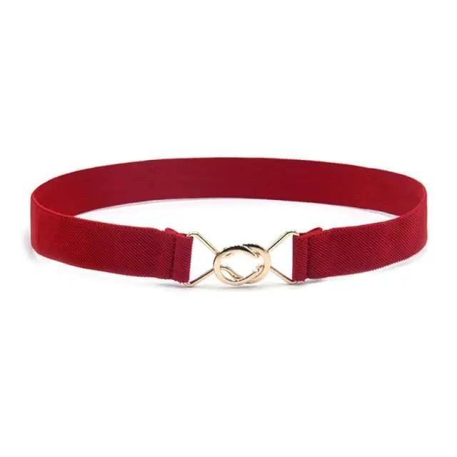 Modern Wide Fabric Strap Silver Metal Buckle Belts For Women Trendy Fashion Stretchable Classic Belts