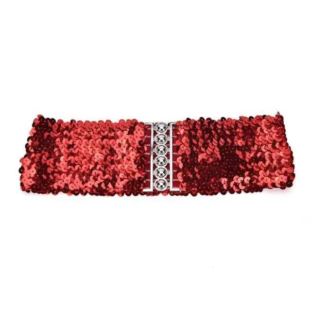 Modern Wide Fabric Strap Silver Metal Buckle Belts For Women Trendy Fashion Stretchable Classic Belts