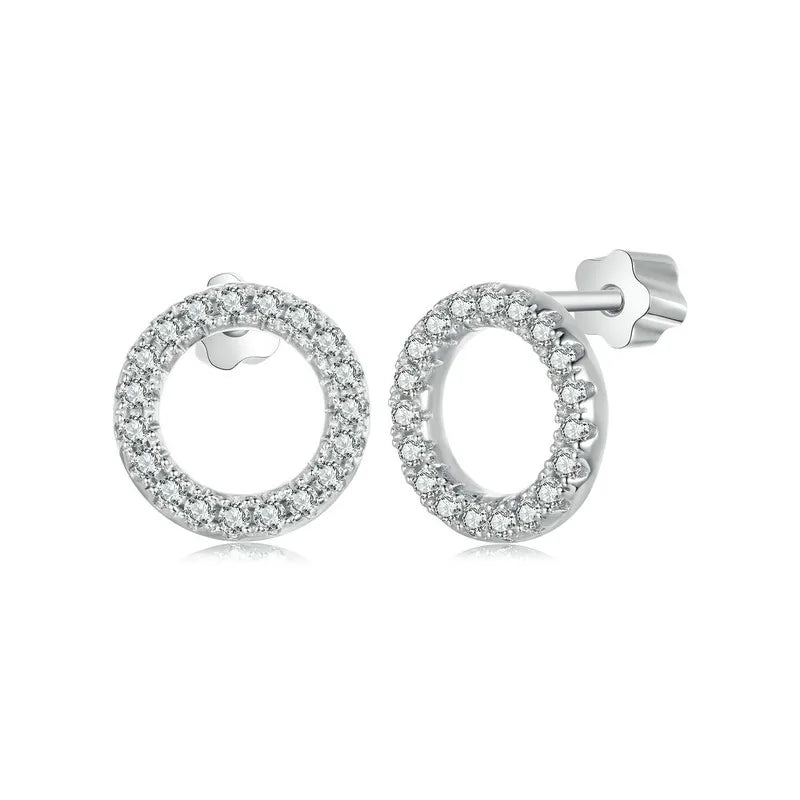 Moissanit 10mm Ohrstecker S925 Sterlingsilber Schraubverschluss Geschenk Mama