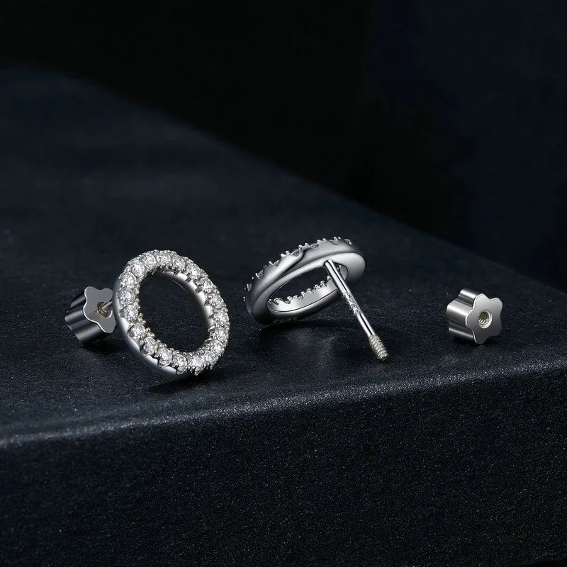 Moissanit 10mm Ohrstecker S925 Sterlingsilber Schraubverschluss Geschenk Mama