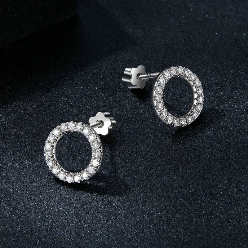 Moissanit 10mm Ohrstecker S925 Sterlingsilber Schraubverschluss Geschenk Mama