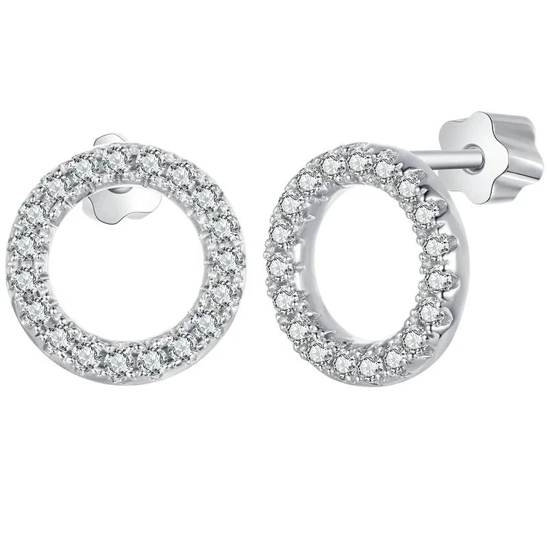 Moissanit 10mm Ohrstecker S925 Sterlingsilber Schraubverschluss Geschenk Mama