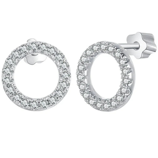 Boucles d'oreilles clous Moissanite 10mm Argent Sterling S925 Fermoir à vis Cadeau Maman