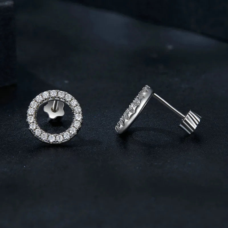 Moissanit 10mm Ohrstecker S925 Sterlingsilber Schraubverschluss Geschenk Mama