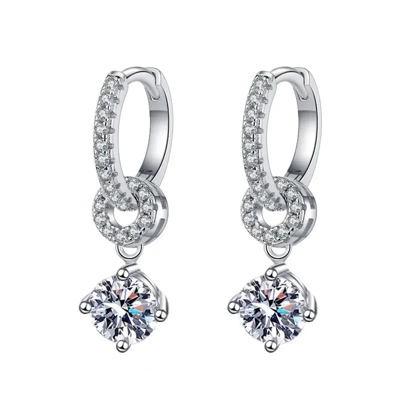 Moissanit 925 Sterling Silber Diamant Ohrhänger für Damen Hochzeit Party