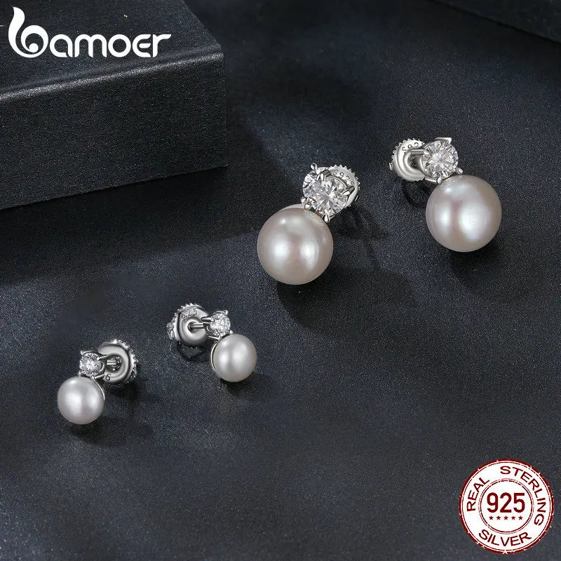 Moissanit 925 Sterlingsilber Süßwasser Perlen Ohrstecker VVS1 Labor Diamant
