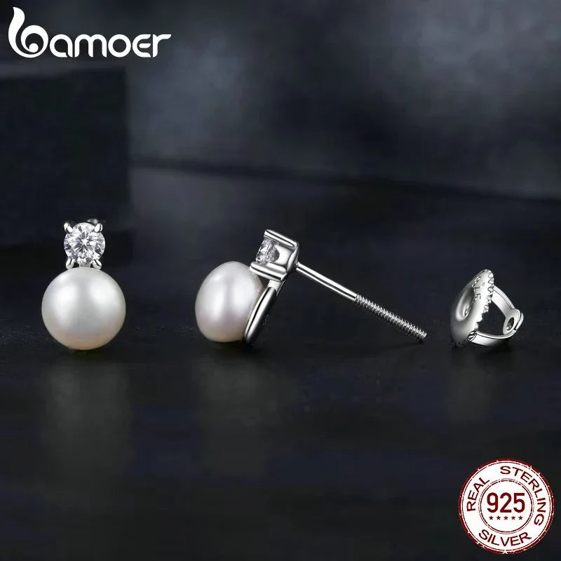 Moissanit 925 Sterlingsilber Süßwasser Perlen Ohrstecker VVS1 Labor Diamant
