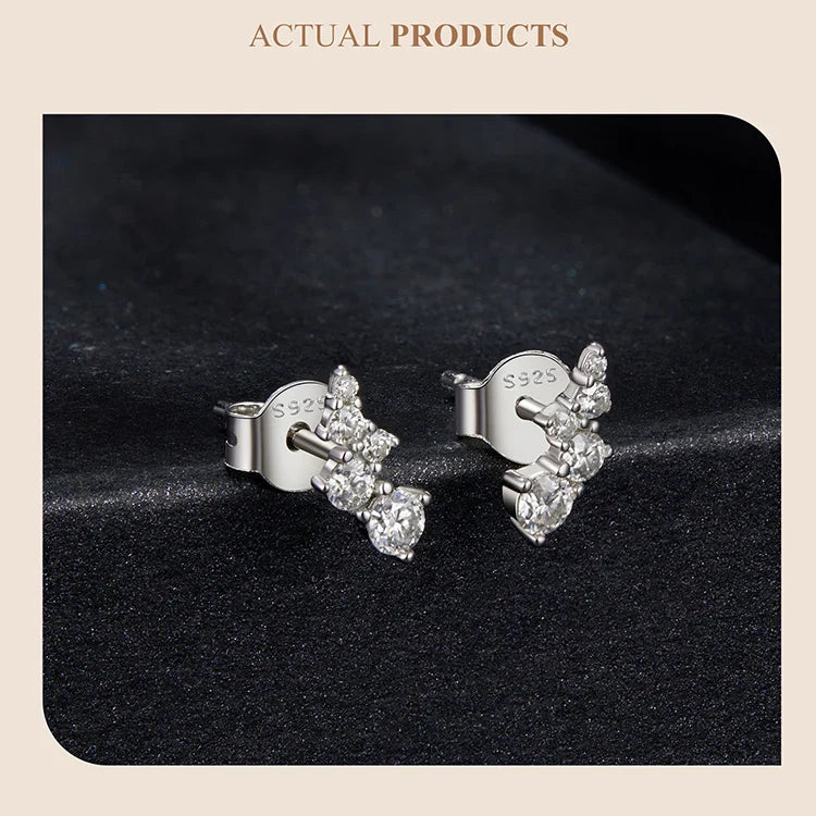 Puces d'oreilles Moissanite bulles géométriques VVS1 EX Argent sterling 925 avec fermoir à vis