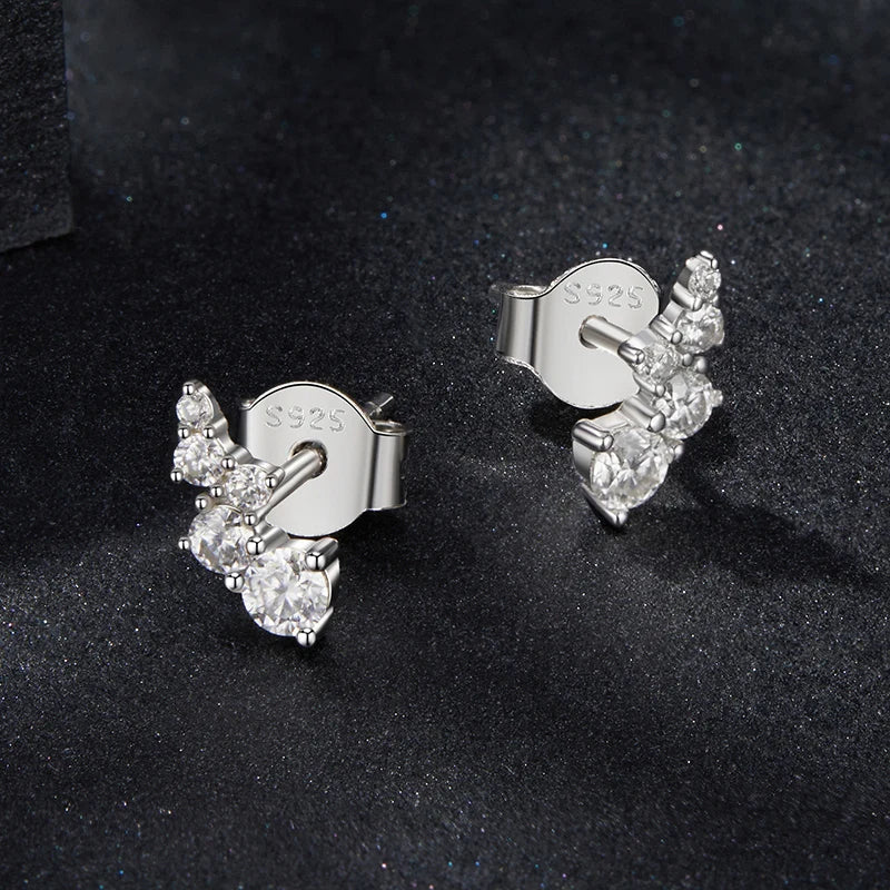 Puces d'oreilles Moissanite bulles géométriques VVS1 EX Argent sterling 925 avec fermoir à vis