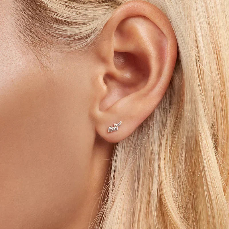 Puces d'oreilles Moissanite bulles géométriques VVS1 EX Argent sterling 925 avec fermoir à vis