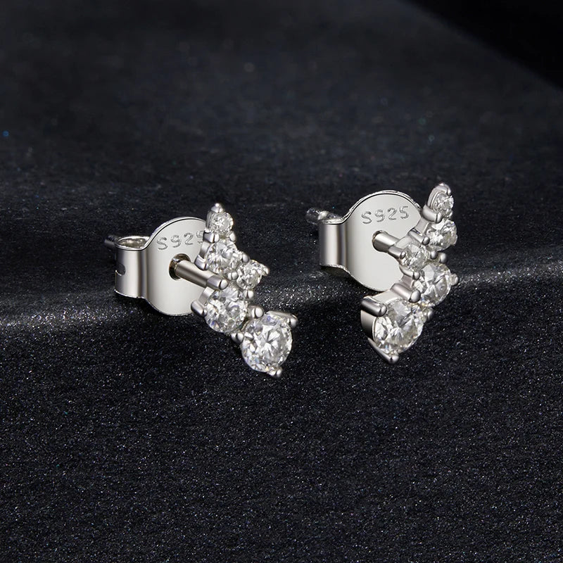 Puces d'oreilles Moissanite bulles géométriques VVS1 EX Argent sterling 925 avec fermoir à vis