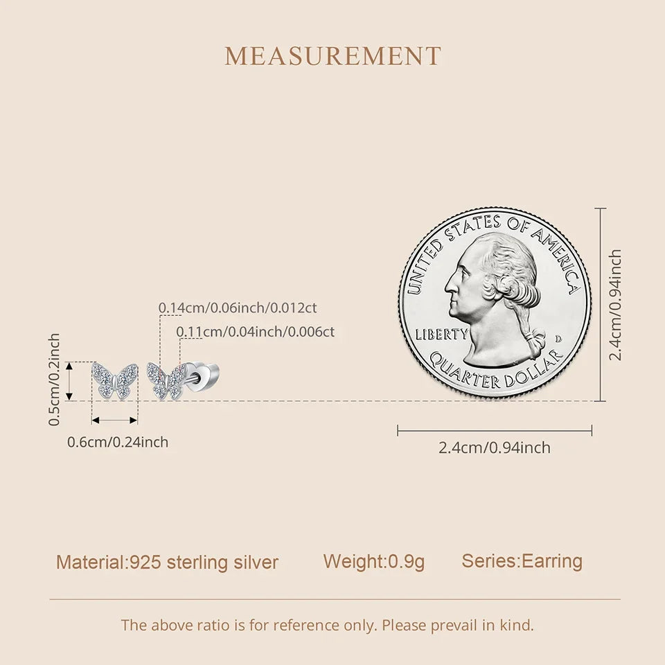Moissanit Schmetterling Kleeblatt Ohrstecker 925er Silber Diamantschliff Hochzeitsgeschenk