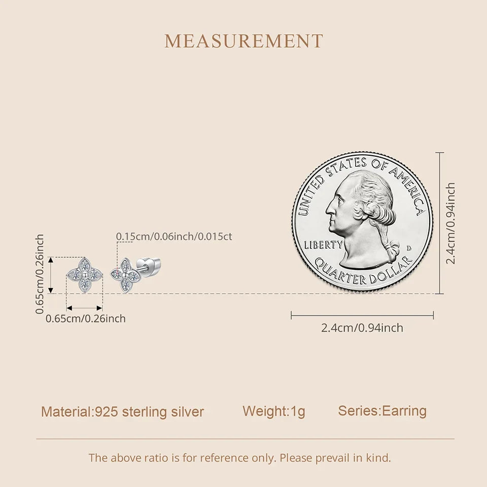 Moissanit Schmetterling Kleeblatt Ohrstecker 925er Silber Diamantschliff Hochzeitsgeschenk