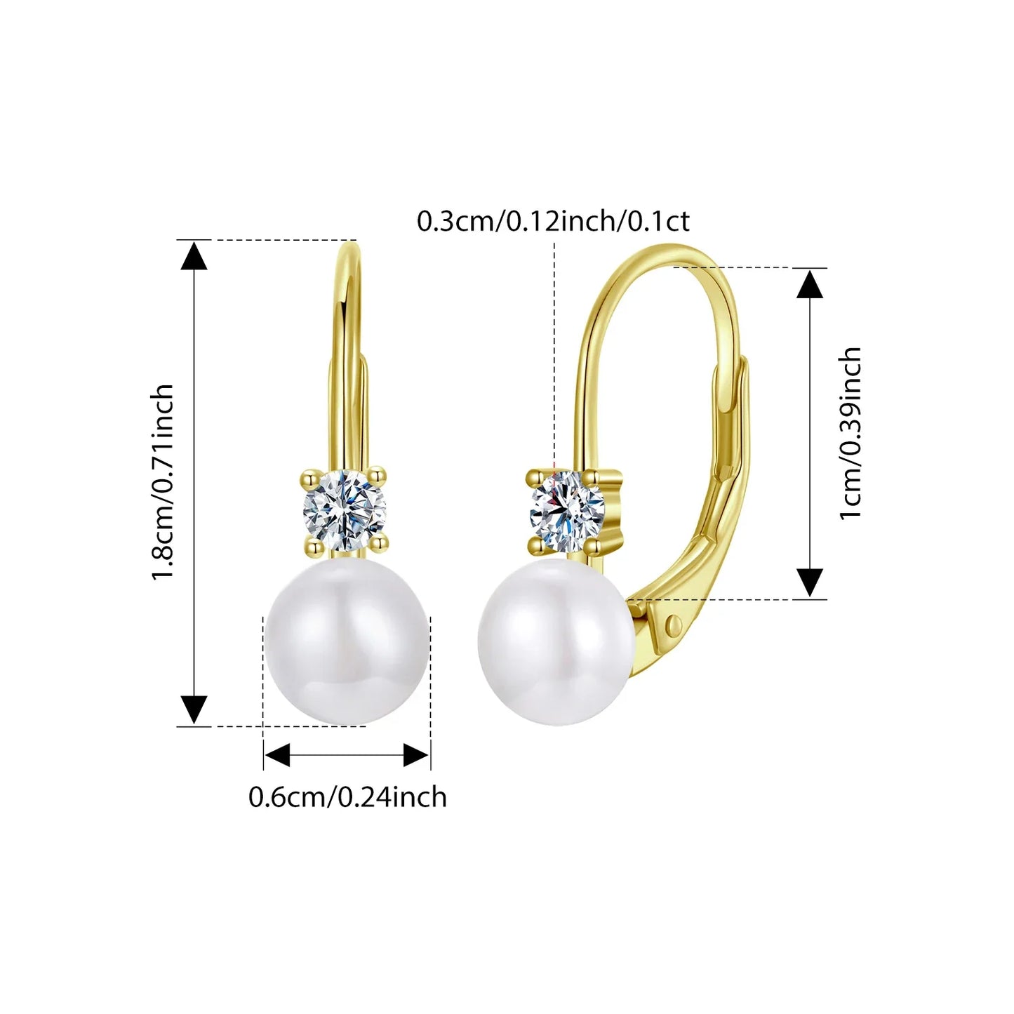 Moissanit Süßwasserperlen Drop Ohrringe 925 Sterling Silber Rundschliff Dangle