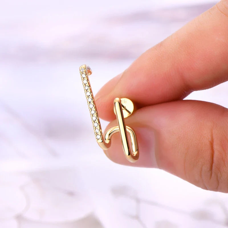 Moissanit Geometrische Ohrstecker 925 Sterling Silber Stecker Geschenk Für Frauen