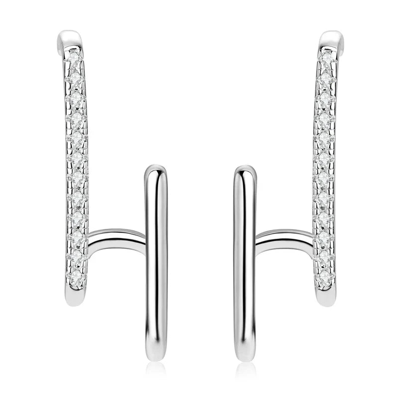 Moissanit Geometrische Ohrstecker 925 Sterling Silber Stecker Geschenk Für Frauen