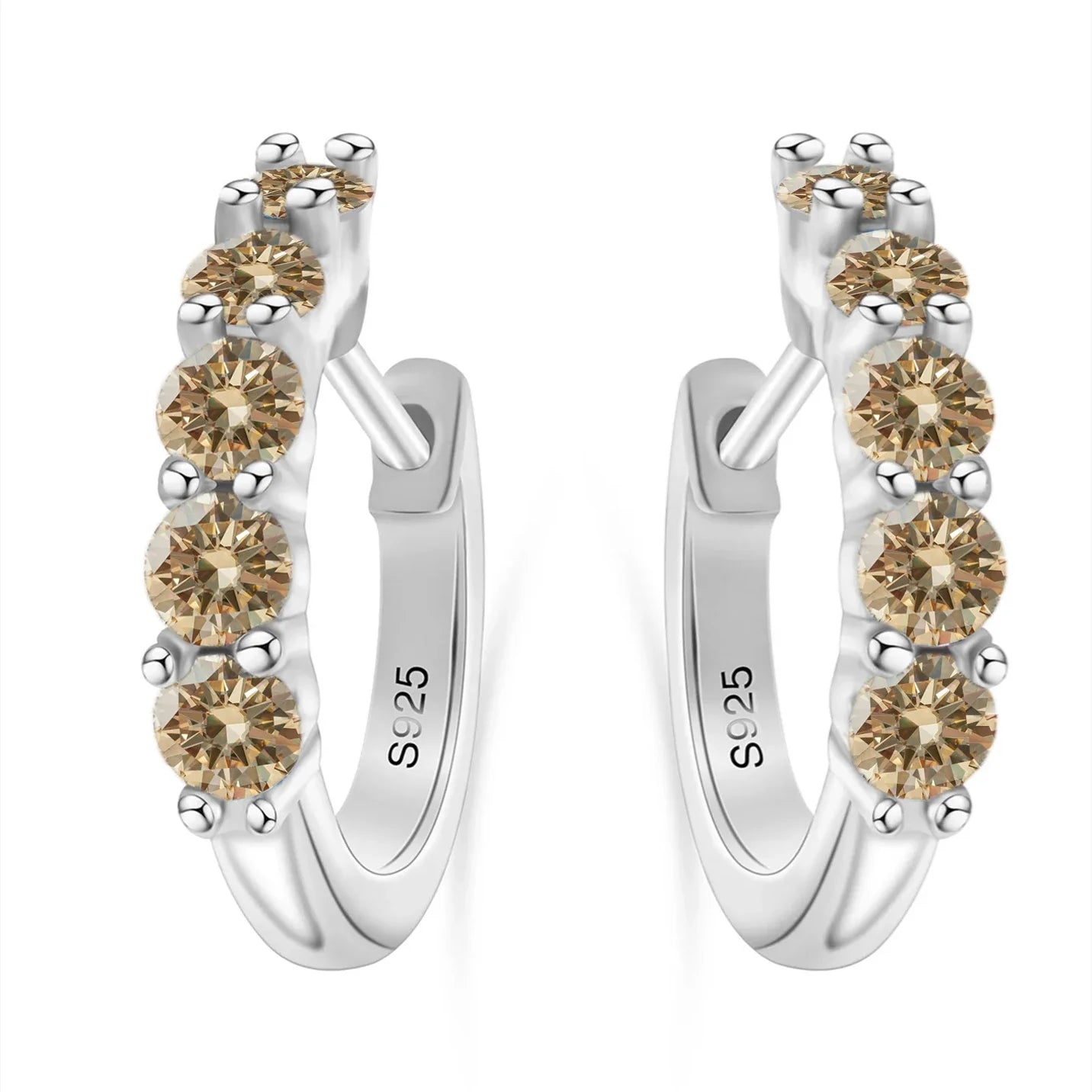 1ct D Color 3mm Moissanite Hoop Charm Earrings 925 Sterling Silver Women