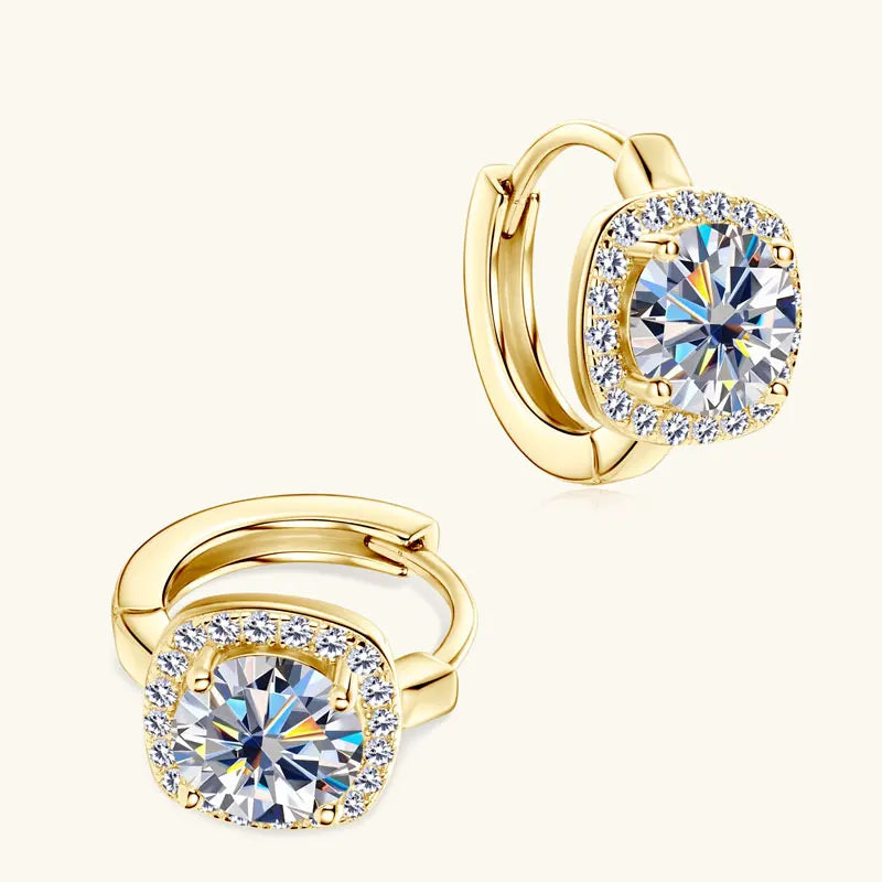 Moissanit Creolen Ohrringe 925 Sterling Silber Huggie Für Damen Mädchen Zierlich
