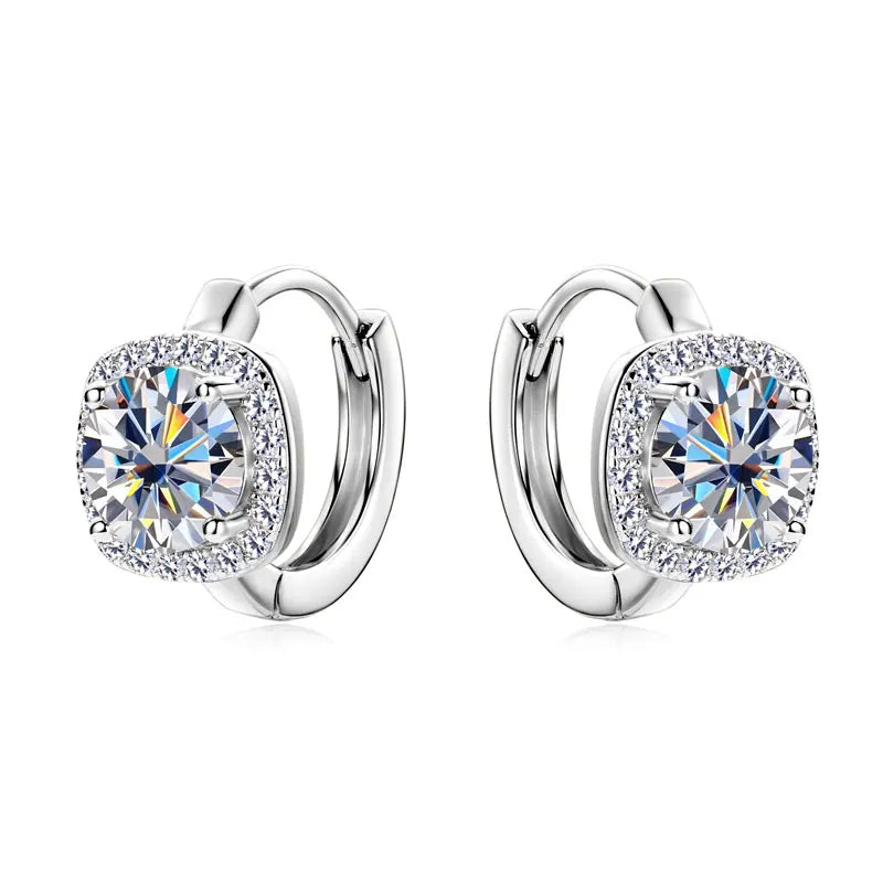 Moissanit Creolen Ohrringe 925 Sterling Silber Huggie Für Damen Mädchen Zierlich