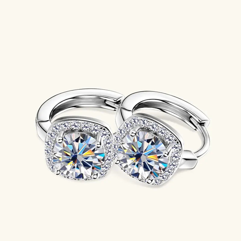 Moissanit Creolen Ohrringe 925 Sterling Silber Huggie Für Damen Mädchen Zierlich