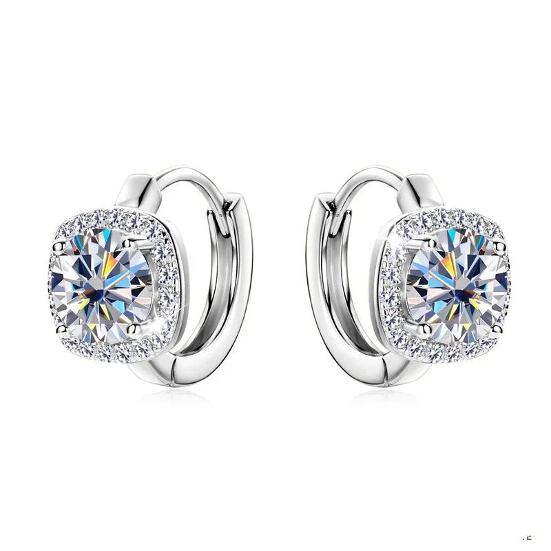 Moissanit Creolen Ohrringe 925 Sterling Silber Huggie Für Damen Mädchen Zierlich