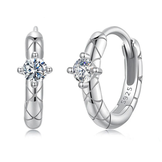 Boucles d'oreilles créoles en Moissanite plaquées or, argent sterling 925, taillées, hypoallergéniques