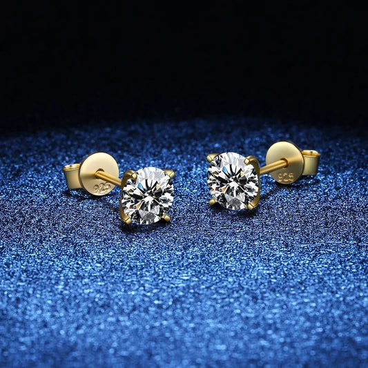 Moissanite 0.25-1.2 Carat D Color 925 Sterling Silver Stud Earrings Women