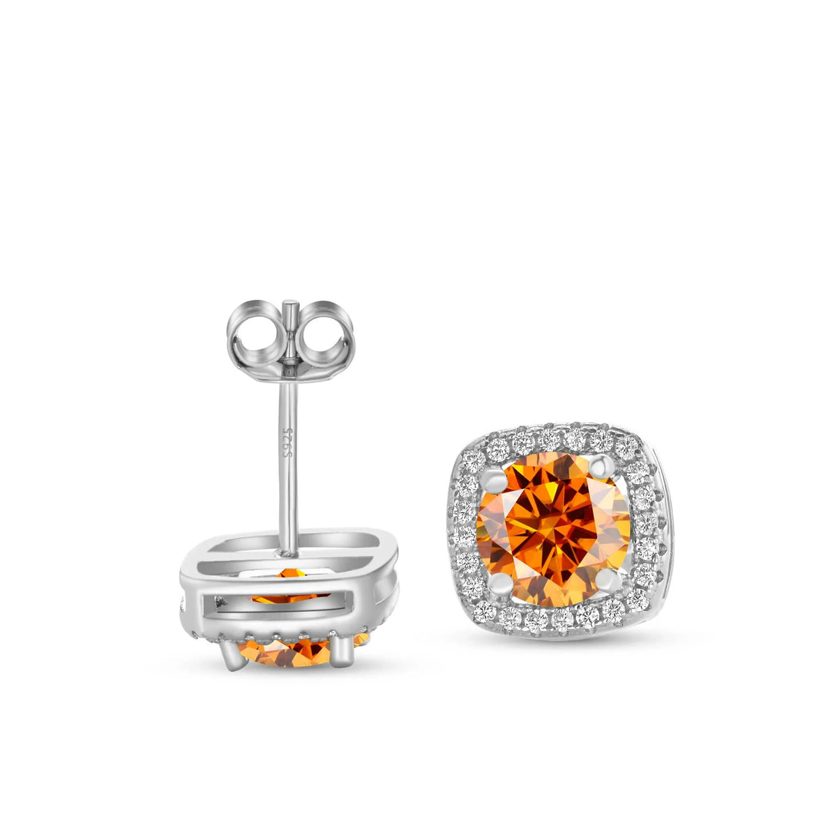 Moissanit-Ohrstecker 0,5-1,0 CT, mehrere 925er Sterlingsilber, 18 Karat vergoldet, Geschenk